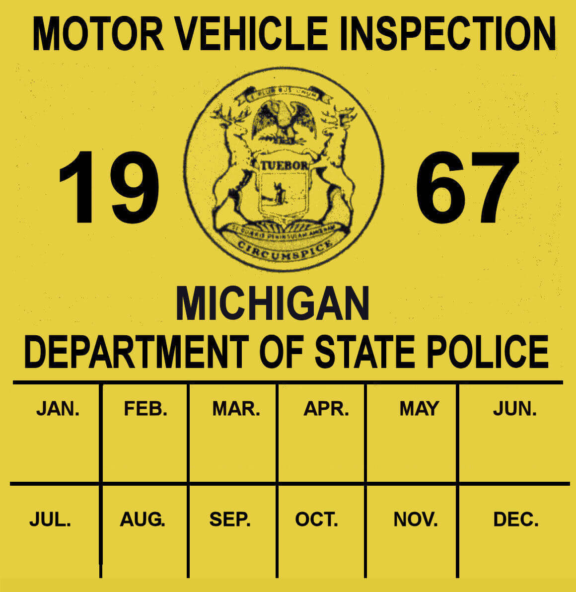 (image for) 1967 Michigan INSPECTION sticker